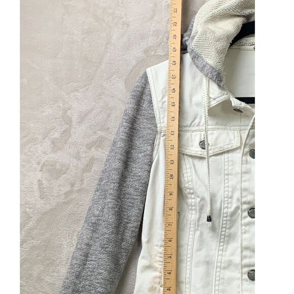 FREE PEOPLE CASUAL TERRY CLOTH JACKET WOMENS Size SMALL WHITE DENIM 39F434J138 - Picture 13 of 15